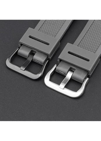 Ремешок для часов Casio серый полимерный классический для унисекс с серебристой пряжкой ProDobro (367267012)