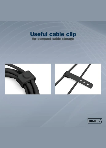 Кабель USB-C заряджання/синхронізації, 2м, USB 4.0 Gen2, 20G, 240W, 8K, силіконовий, чорний Digitus (315142410)