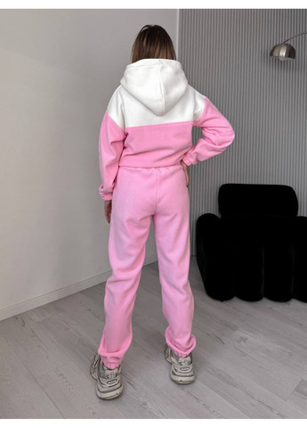 Жіночий костюм флісовий з капюшоном рожевого кольору 36220 Fashion (370881883)