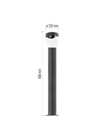 Светильник светодиодный садовый ZGA0C0P e27, ip44, 15w, столб Emos (400049430)