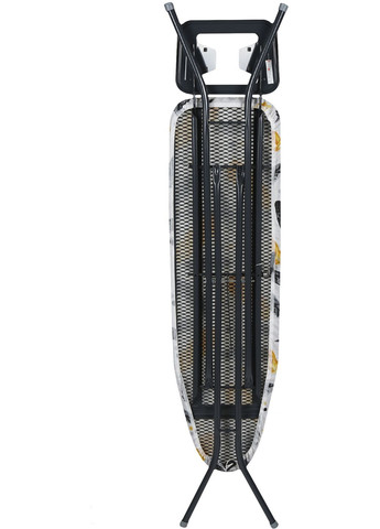 Гладильная доска FLAME 105 х 30 см металлизированная сетка Желто-черные перья EUROHOME (322456329)