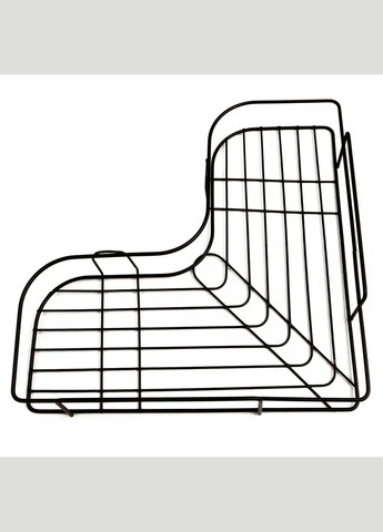 Кутова настінна полиця з алюмінію на липучці Чорного кольору Global Fashion (363028572)