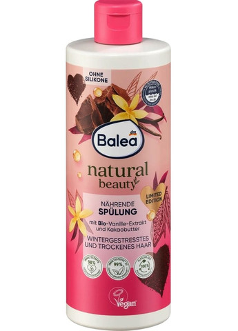 Живильний кондиціонер для волосся з органічним екстрактом ванілі та какао Natural Beauty 350ml (1407612-22198333) Balea (368660098)