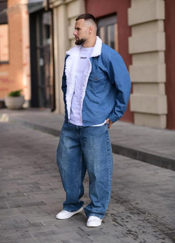 Джинсова куртка утеплена з принтом Україна власне виробництво на флісі No Brand (361019692)