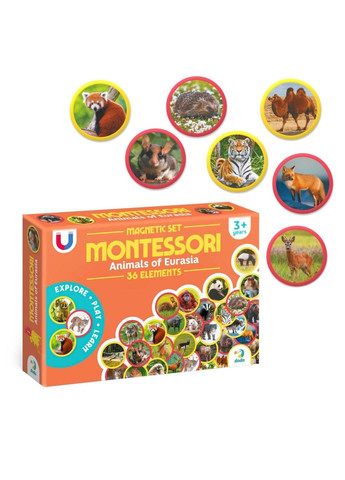 Детский магнитный набор Монтессори "Животные на континентах: Евразия" 200285, 36 элементов DoDo Toys (368834640)