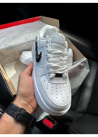 Білі Осінні кросівки чоловічі і жіночі Nike Air Force 1 Low Molten Black White | Найк Еір Форс 1
