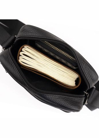 Чоловіча сумка через плече із натуральної шкіри з кишенями Vintage чорна (sku_20203) No Brand (328922257)