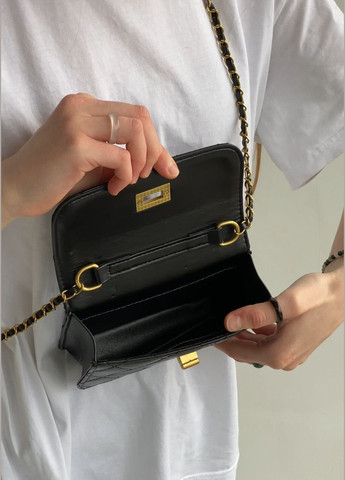 Женская сумка на цепочке кросс-боди 7301 черная No Brand (296008183)