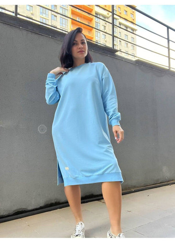 Блакитна сукня жіноча my city 8211 спортивна середня довжина розрізи знизу резинка No Brand