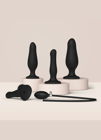 Надувний фалоімітатор INFLATABLE DILDO PLUG - NOIR, кулька всередині, діаметр до 6 см Strap-On-Me (335388108)