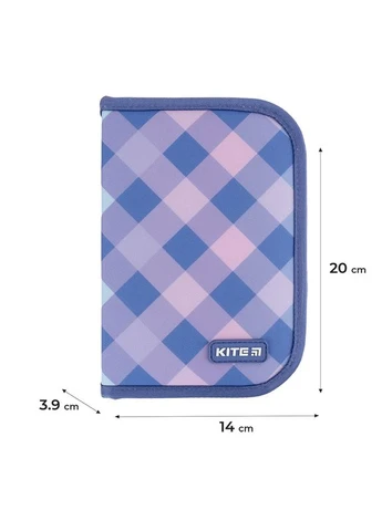 Пенал "" /K24-622H-3/ 1 отд., 2 отв.,с наполнением 622H Purple Chequer (67040) (1/42) Kite (367752280)