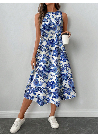 Комбинированное платье SHEIN с цветочным принтом