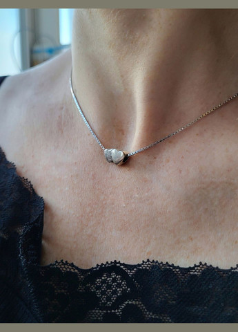 Серебряная подвеска шарм Два Сердца серебро 925 пробы Черненное 857 3.10г No Brand (306741366)