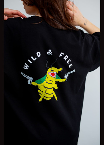 Оверсайз футболка шалена бджілка чорна nadiupishou (337990774)