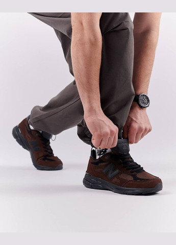 Коричневі Осінні кросівки чоловічі, вьетнам New Balance 990 Brown Black