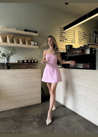 Рожева короткое платье на тонких бретелях ZF inspire однотонна