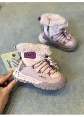 Пудровые зимние премиальные высококачественные зимние сапожки на девочку на замочке. Jeep