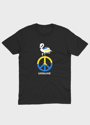 Чорна чоловіча футболка з патріотичним принтом ukraine (ts001-2-bl-005-1-075) Modno