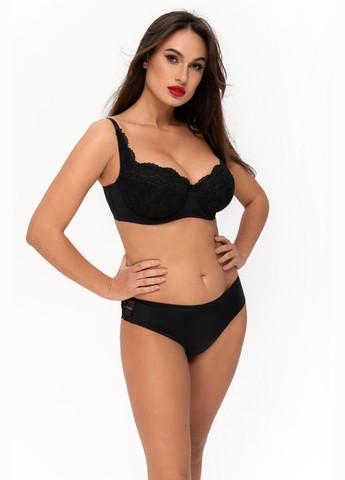 Чёрный бюстгальтер на косточках с полууплотненными чашками Kalyna с косточками