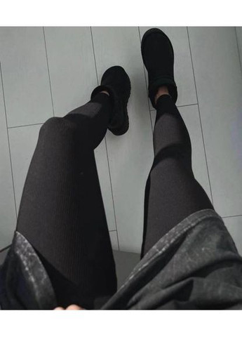 Лосины женские теплые, на меху, в рубчике, черные, р. (ст. 05IR) No Brand (369653608)