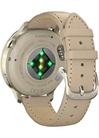 Смарт-годинник 41 mm Lunar Gold with Light Sand Leather Band (010-03013-03) Garmin Venu 4 (370849763)