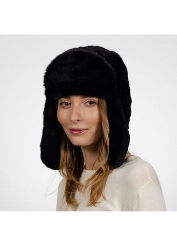 Шапка вушанка жіноча штучне хутро кролик чорна ЛІНА LuckyLOOK 664-494 (322783288)
