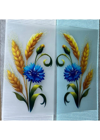 ТермоНаклейка - Колосок- Василек, размер 3,5*6,2 см (одной наклейки), 1 пара No Brand (316702675)