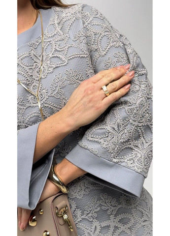 Серая трикотажная элегантная блуза серого цвета - ua42 / eu36 Iren Klairie