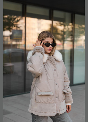 Кофейная зимняя куртка MN