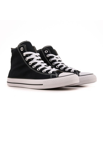 КЕДИ ЖІНОЧІ CONVERSE CHUCK TAYLOR ALL STAR HIGH BLACK WHITE КОНВЕРС No Brand чорні демісезони (367175964)