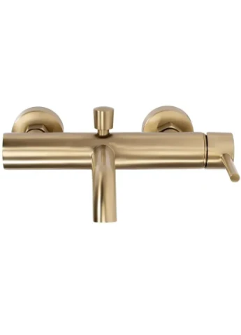 Змішувач для ванни і душу LUNGO BRUSHED GOLD настінний з виливом Rea (387271496)