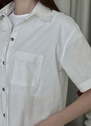 Льняна сорочка з коротким рукавом чорна Ніно 200001201 Merlini (291120434)