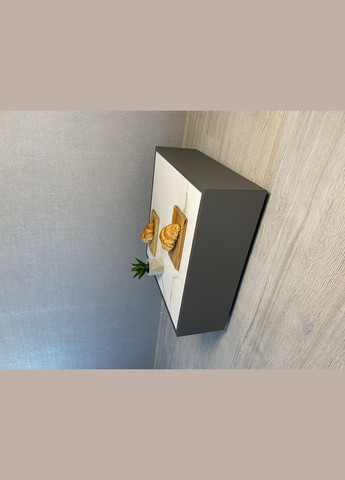 Журнальный столик White 640х640х250мм Графитовый + Белый керамогранит No Brand Grail (333835241)