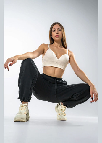 Жіночі спортивні штани на зав'язках Francis Чорні Teamv (317310455)