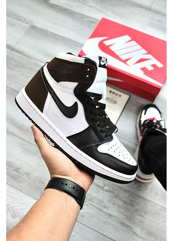КРОССОВКИ ЖЕНСКИЕ NIKE AIR JORDAN 1 RETRO HIGH BROWN НАЙК АИР ДЖОРДАН No Brand белые демисезоны (367168054)