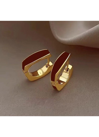 Сережки кільця чорні з емаллю, сережки емаль, сережки конго, сережки-кільця, сережки геометрія Fashion Jewelry (372992494)