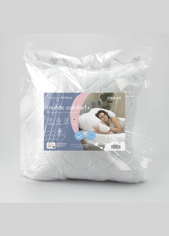 Подушка NORDIC COMFORT 60х60 см чехол стеганный антиаллергенное волокно белая IDEIA (280911878)