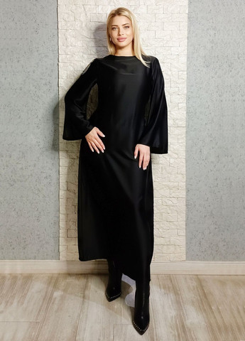 Чорна коктейльна сукня а-силует Moda Italia однотонна