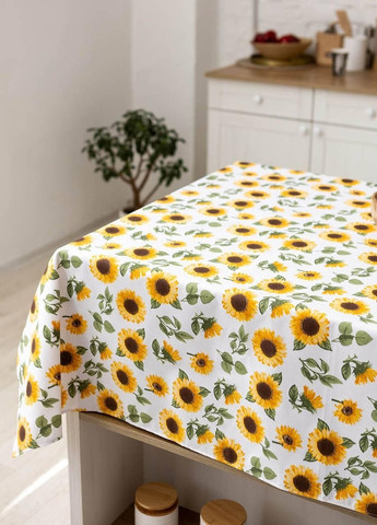Скатерть водоотталкивающая хлопчатобумажная Подсолнечники 180х220 см 0501-2 (0501-2-01) No Brand (348095070)