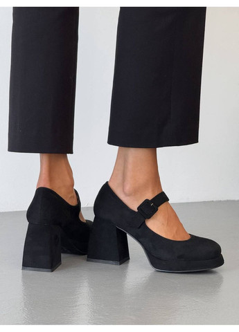 No Brand Ефектні жіночі туфлі чорний з штучна замша, — демісезон (361255182)