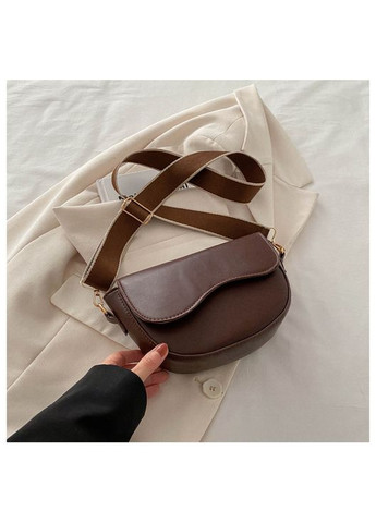 Женская коричневая сумка волнка с тканевым ремешком. КиП (293944998)