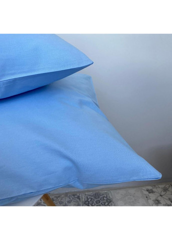 Постільна білизна з резинкою Світло-блакитний, ранфорс Полуторний розмір, наволочки 70/70 No Brand (364220168)
