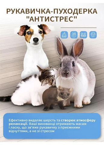 Рукавичка для вичісування шерсті для кішок і собак щітка для догляду за шерстю чорно-синя на праву руку No Brand Perfect (372713672)