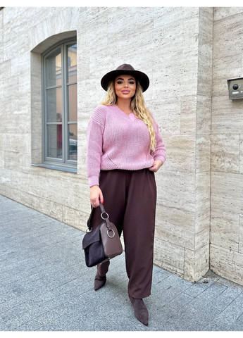 Базовый женский свитер розового цвета 34414 No Brand (358528709)