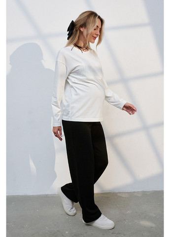 Прямі штани для вагітних чорні трикотаж тринитка Юла мама (352539043)