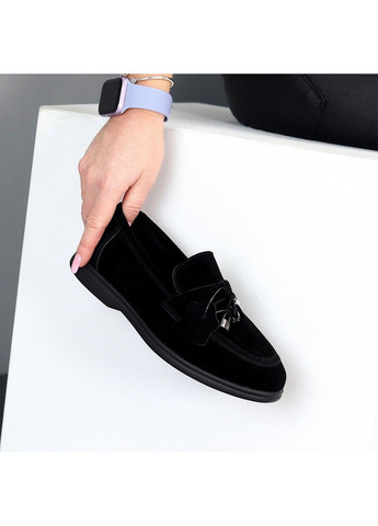 Hengji 291 Лоферы Замшевые Черные с украшением черный з натуральная замша, китай — демисезон (317235097)