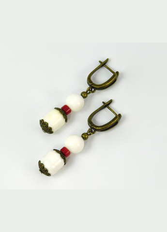 Эксклюзивные серьги "Ледяная страсть" Перламутр бочка, Агат, Корал рондель Fursa fashion (315590840)