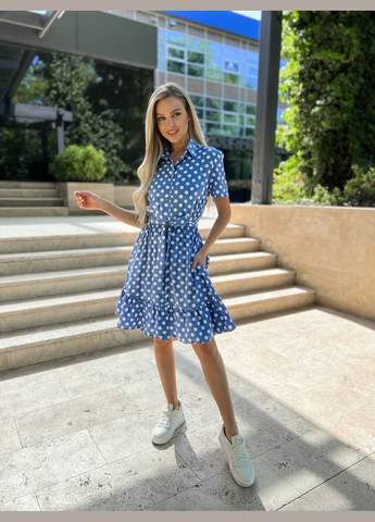 Синее платье весна/лето ткань софт No Brand