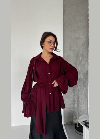 Бордовая повседневный рубашка однотонная Avanti
