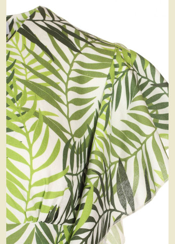 Зеленое повседневный платье льняное в большие зеленые листья (ll214157847) LadyLike